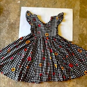 Dot Dot Smile Kids Floral Gingham Dress with Flowers Girls Size 5/6